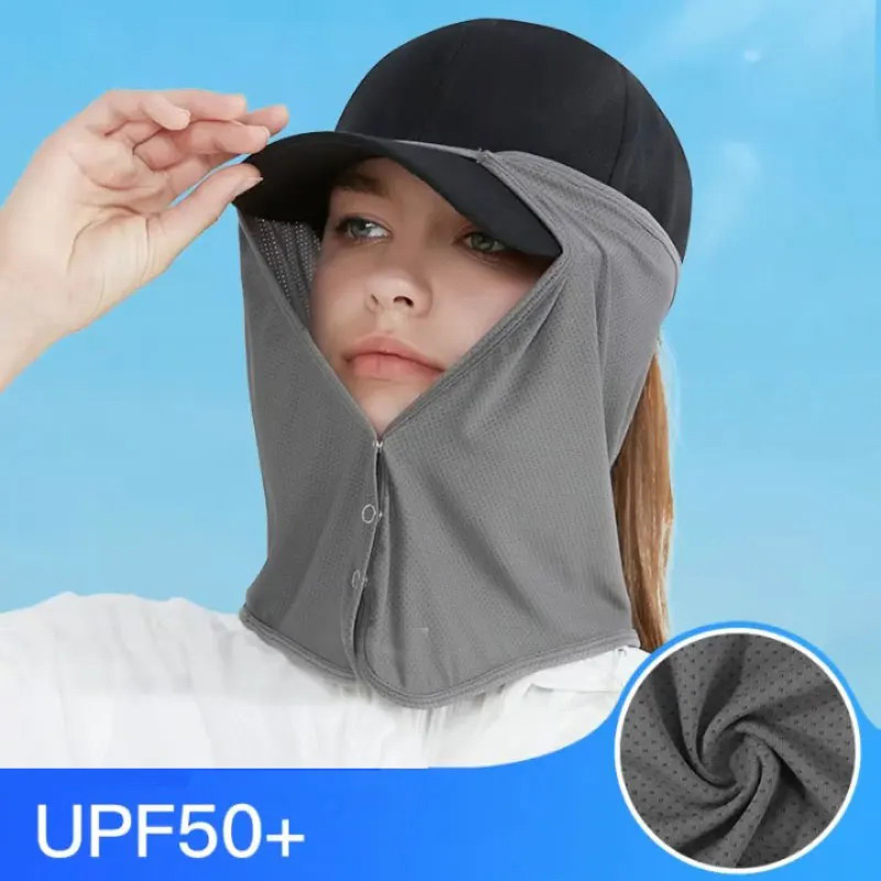 Visor Sun Hat - 速乾性釣りキャップフェイスネックサンシェードマスクキャップ UV 保護バイザー帽子屋外スポーツゴルフハイキングベール旅行帽子