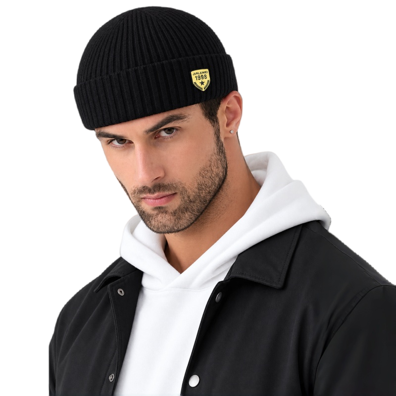 男女兼用冬用ビーニーハット、暖かく柔らかなリブ編みカフ付きキ - Beanie Cuffed Knit のレビューと価格