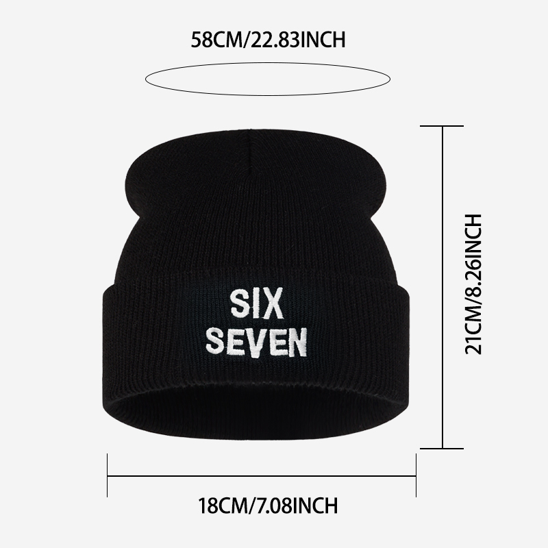 SIX SEVEN文字刺繍入りニットビーニー、柔らかく伸縮性 - Beanie Cuffed Knit のレビューと価格