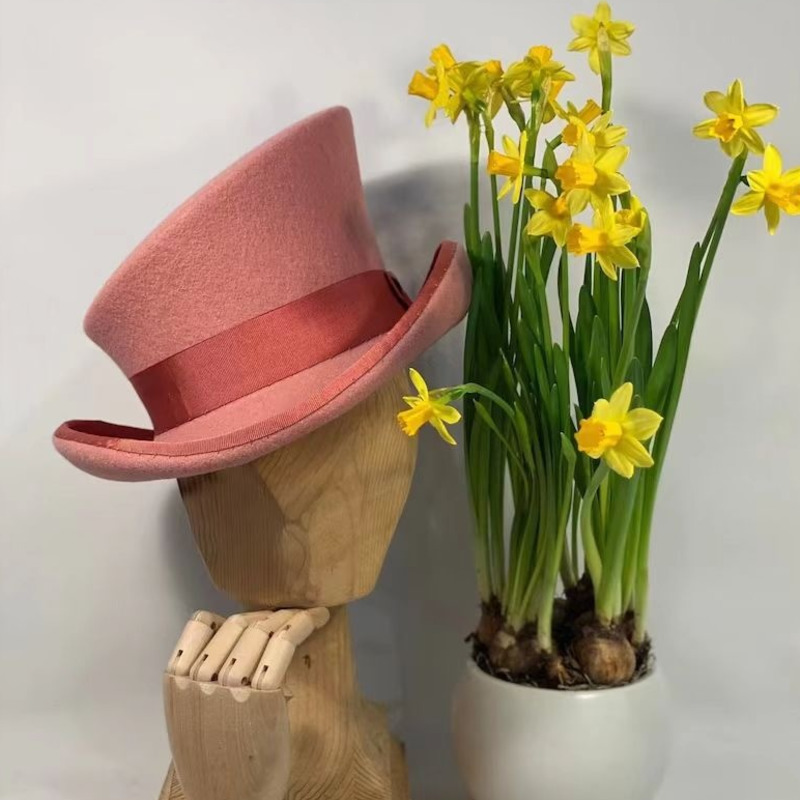 ウールフェルトのトップハット、ブルーリボン付きフェドラ、マジ - Fedora Hat Wool のレビューと価格