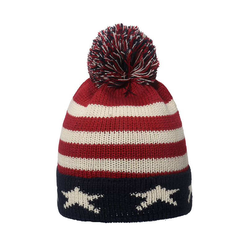 冬用ビーニー、英国とアメリカの国旗デザインの暖かいニット帽、 - Beanie Cuffed Knit のレビューと価格